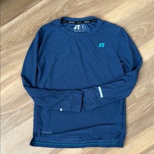 Boy's Athletic Blue Long Sleeve Shirt